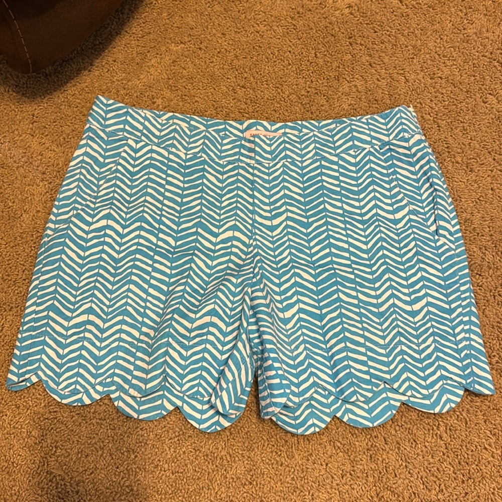 Kayce Hughes Scalloped Hem Shorts with Pockets